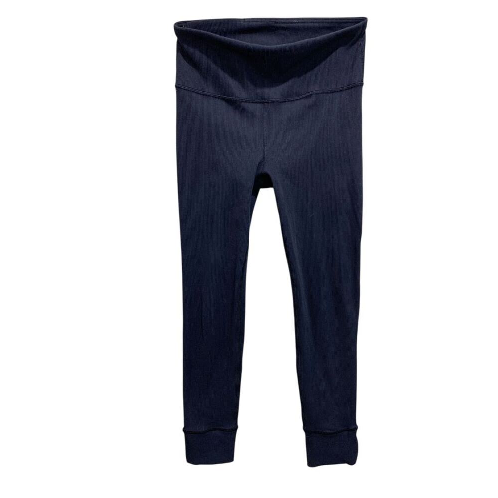 Small GapFit Womens Navy Blue Ribbed Jogger Leggings 26" Inseam